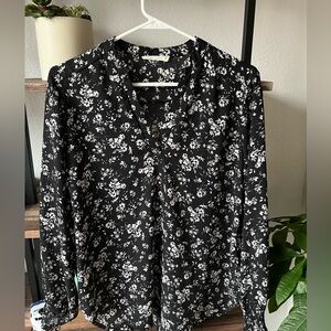 Lush Blouse (M, black and white)
